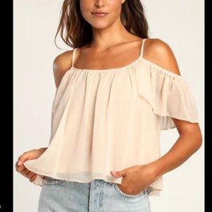 Others Follow Flowy Babydoll Cold Shoulder Strappy Lace Boho Festival Blouse